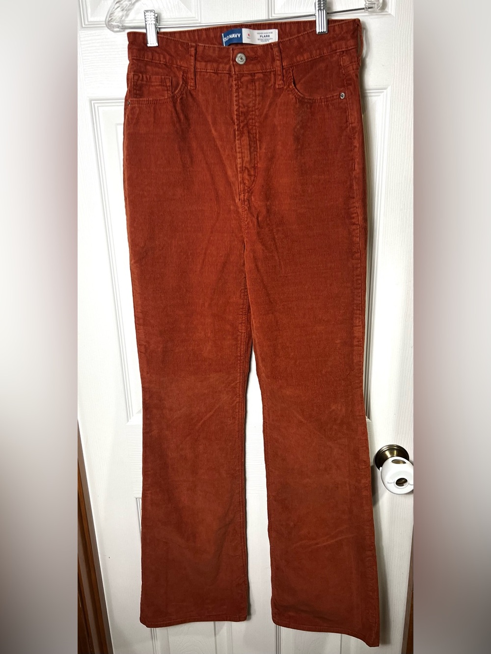 Women’s Corduroy Pants High Rise Flare Rust Brown Size 8 (M) Tall
